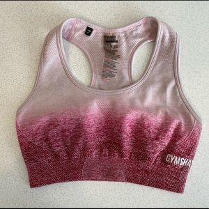 Gymshark Ombré Seamless Sports Bra, Chalk Pink/Beet